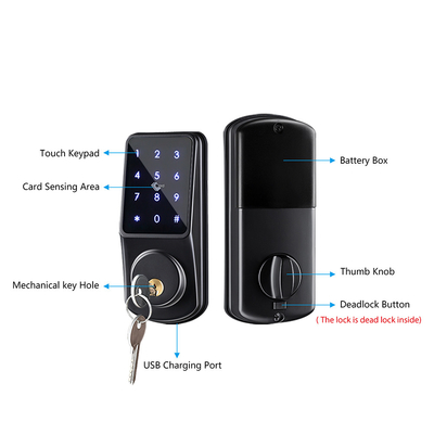 Deadbolt APP Remote Control RFID Card Digits fingerprint Wireless Smart Door Lock