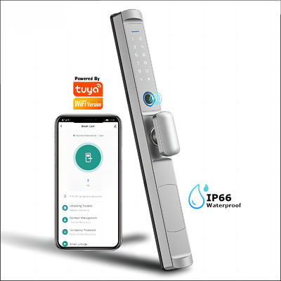 Slim Biometric Fingerprint Smart Wireless Door Lock με Cute Handle Tuya WIFI ή TTLock Εφαρμογή IP66 Αδιάβροχη κλειδαριά